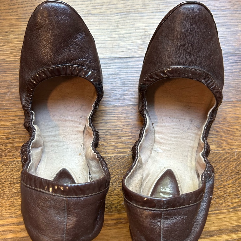 Bloch Foldable Ballet Flats, Brown Leather, 37/6.5